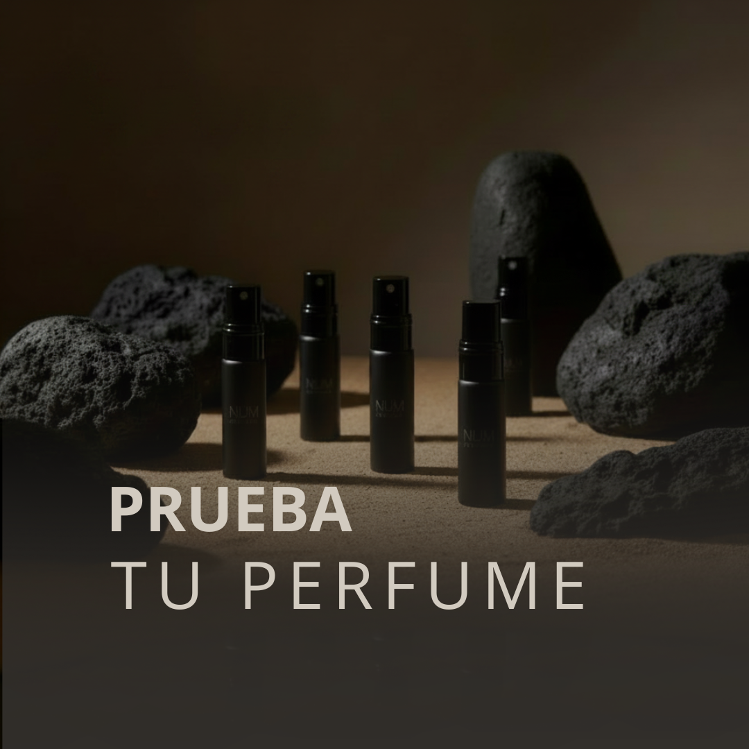 Decants de perfume entre piedras volcánicas - Prueba tu perfume NUM