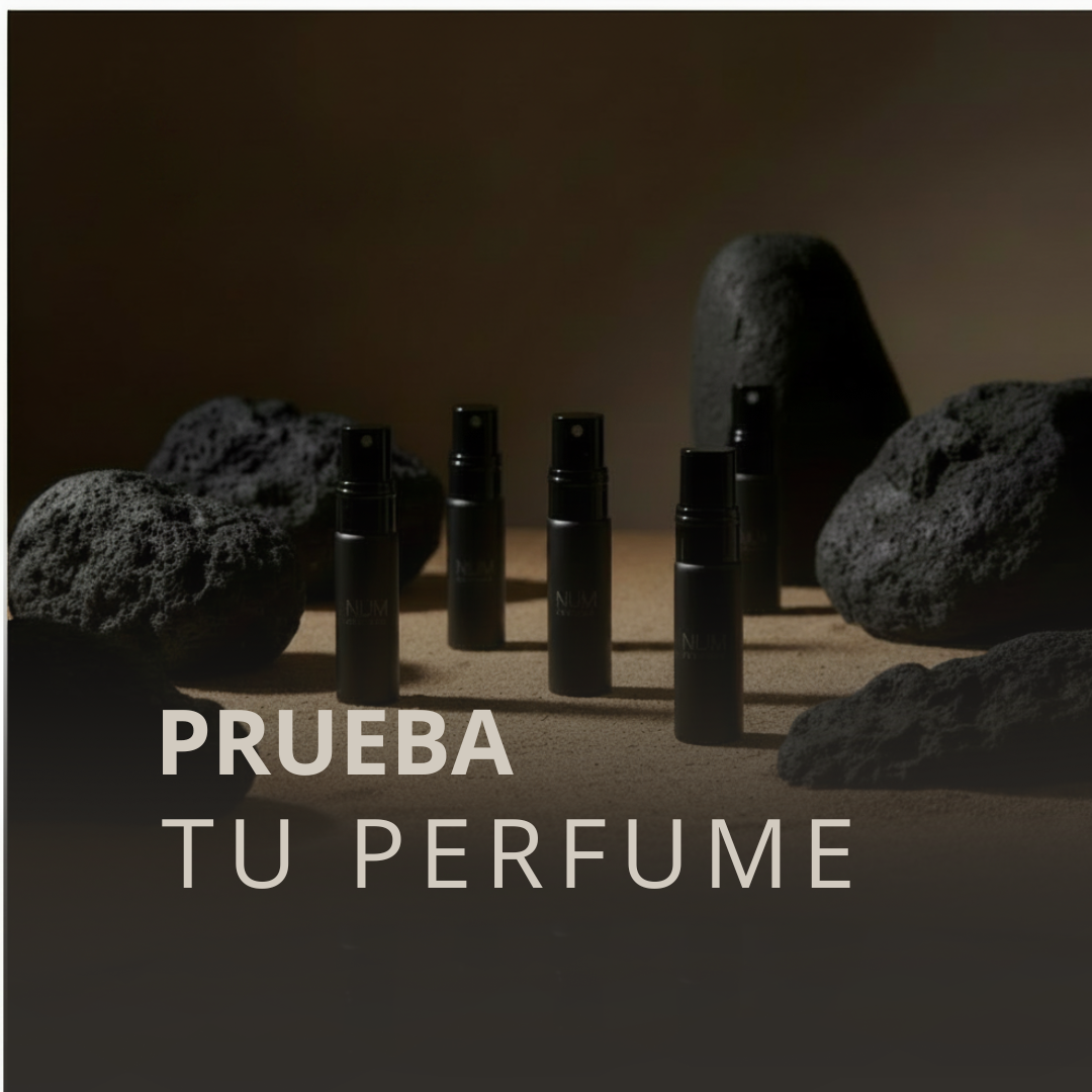 Decants de perfume entre piedras volcánicas - Prueba tu perfume NUM